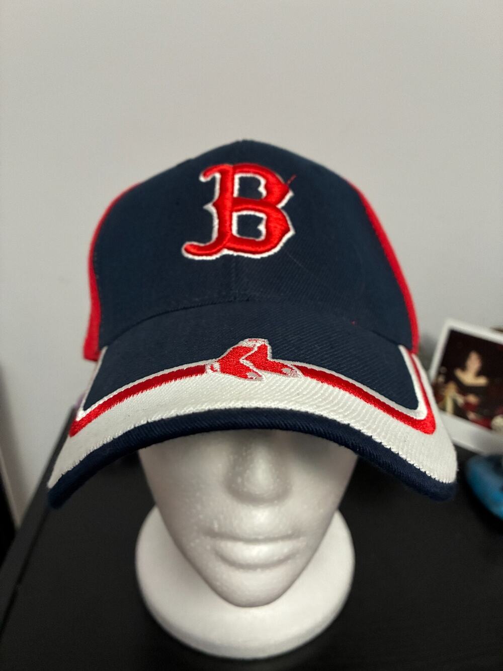 Boston Red Sox Baseball Cap – Embroidered “B” & Sox Logo – Navy/Red/White – One